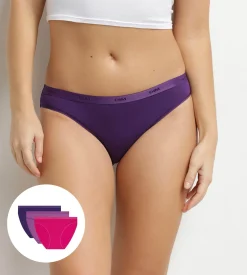 Lot de 3 slips femme Violet Les Pockets Ecodim