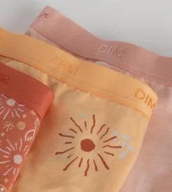 Lot de 3 slips fille en coton stretch motif soleil Les Pockets