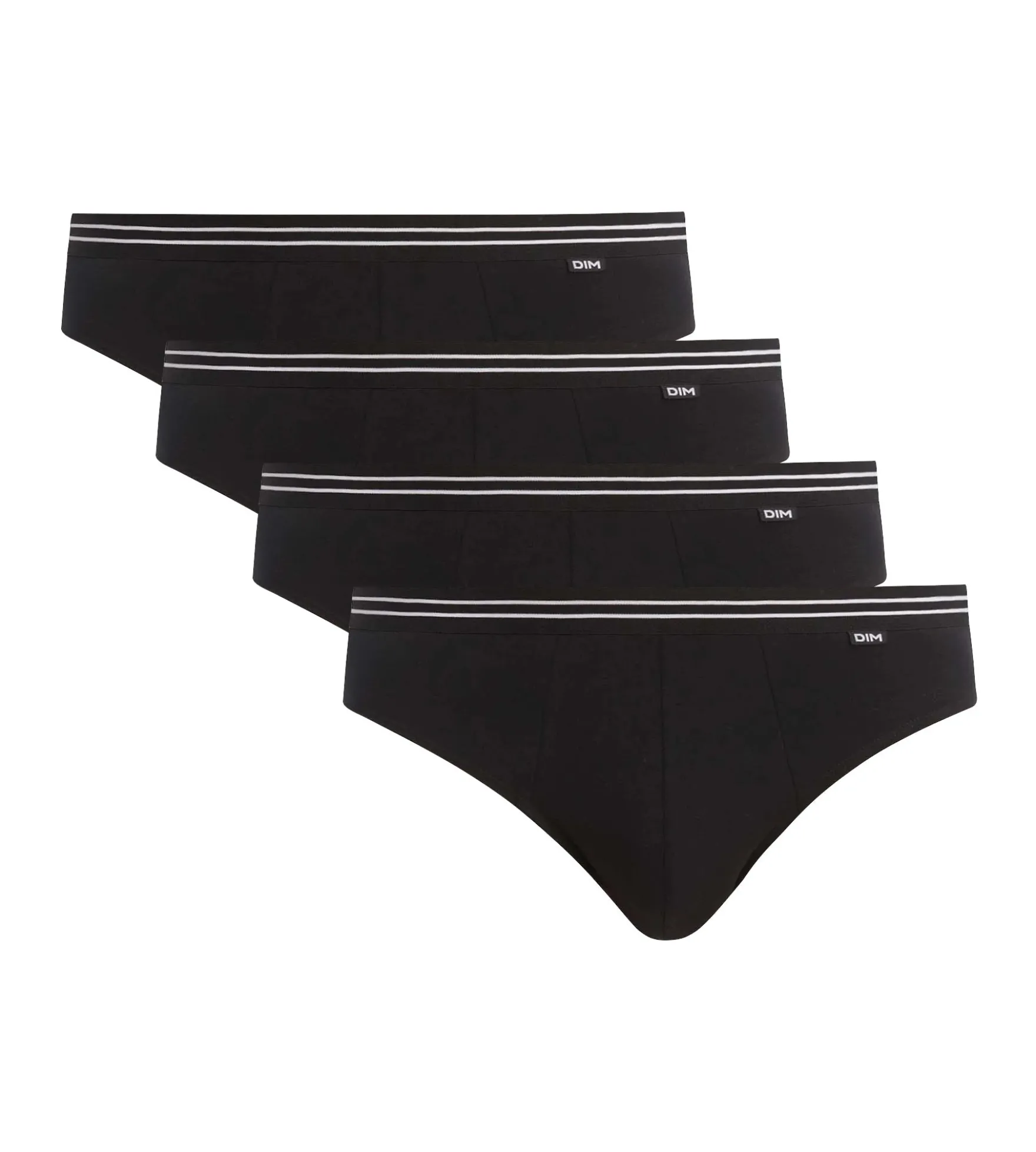 Lot de 4 slips homme en coton stretch Noir EcoDim
