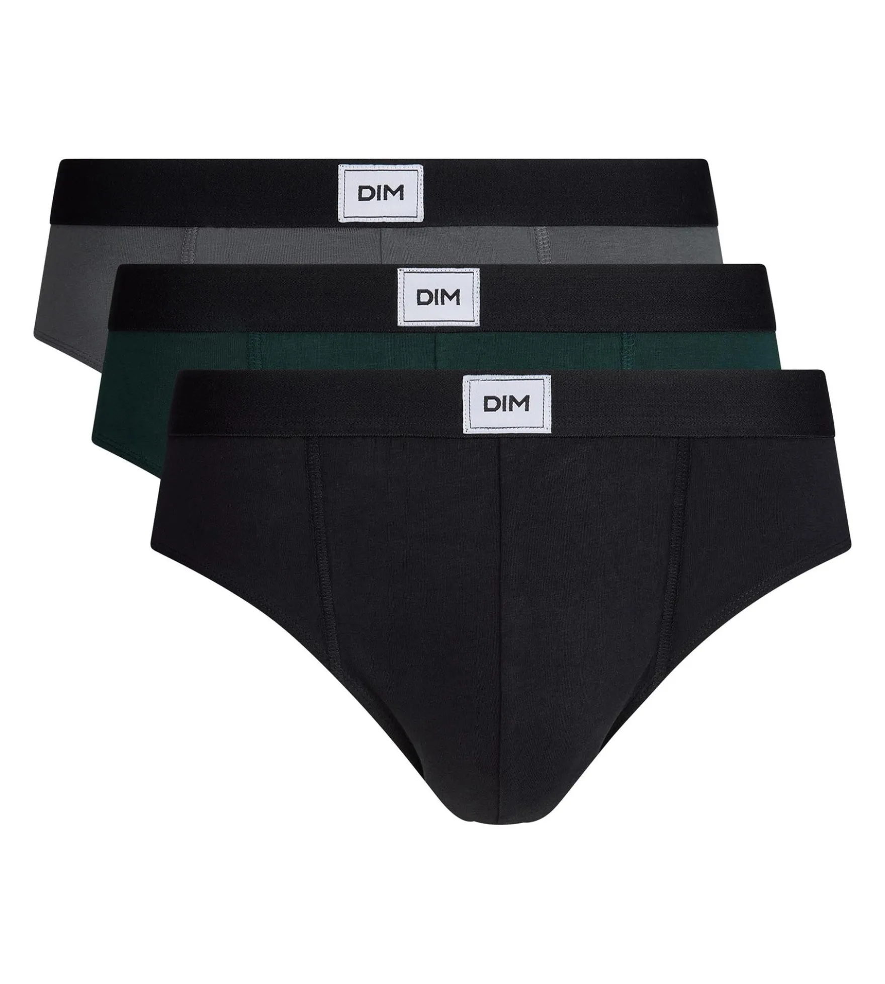 Lot de 3 slips homme noir, vert, gris Ultra Resist