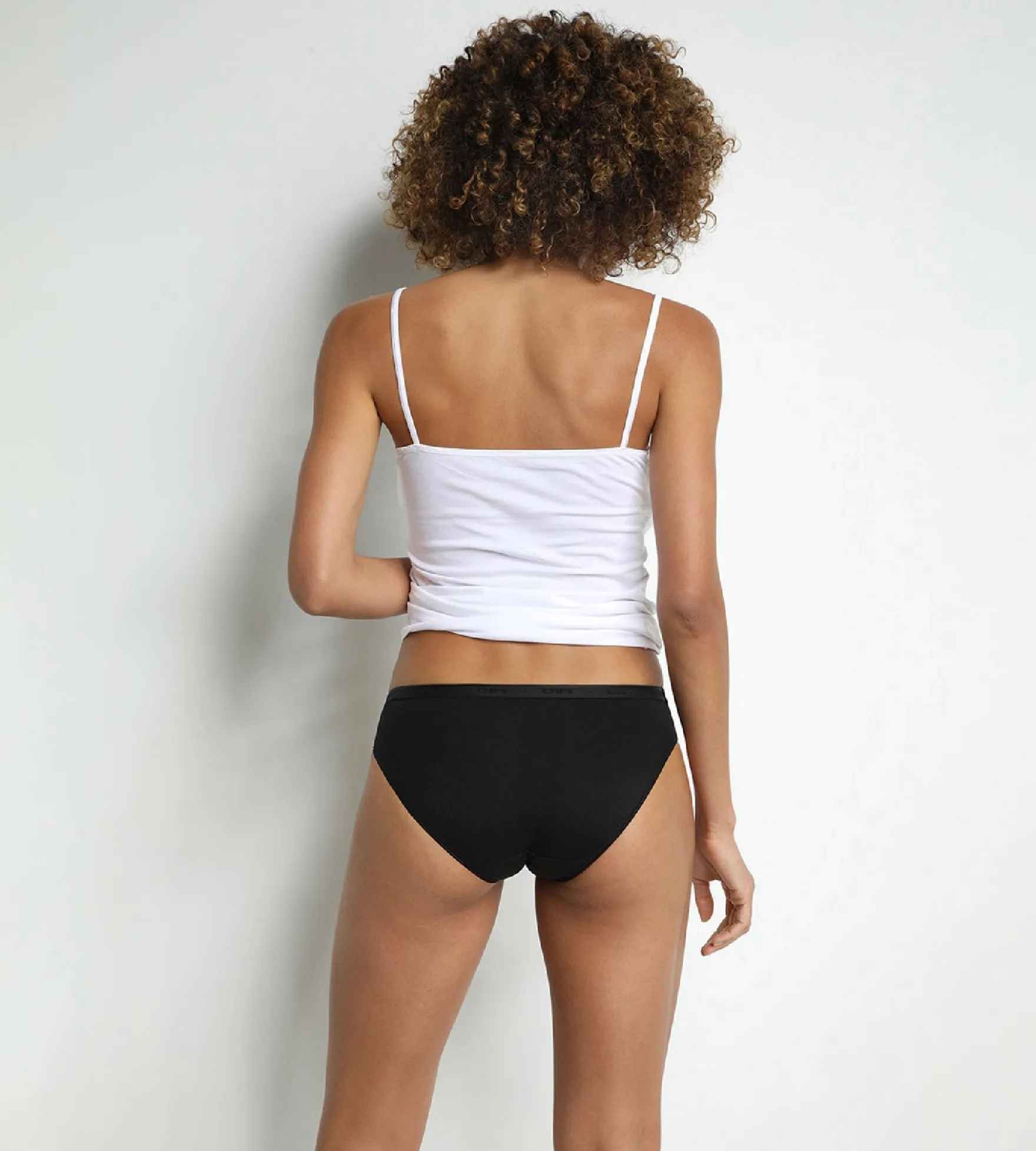 Lot de 2 slips midi noir et blanc en coton bio