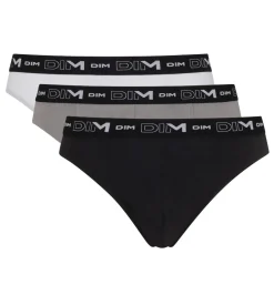 Lot de 3 slips noir, gris et blanc Homme en coton stretch