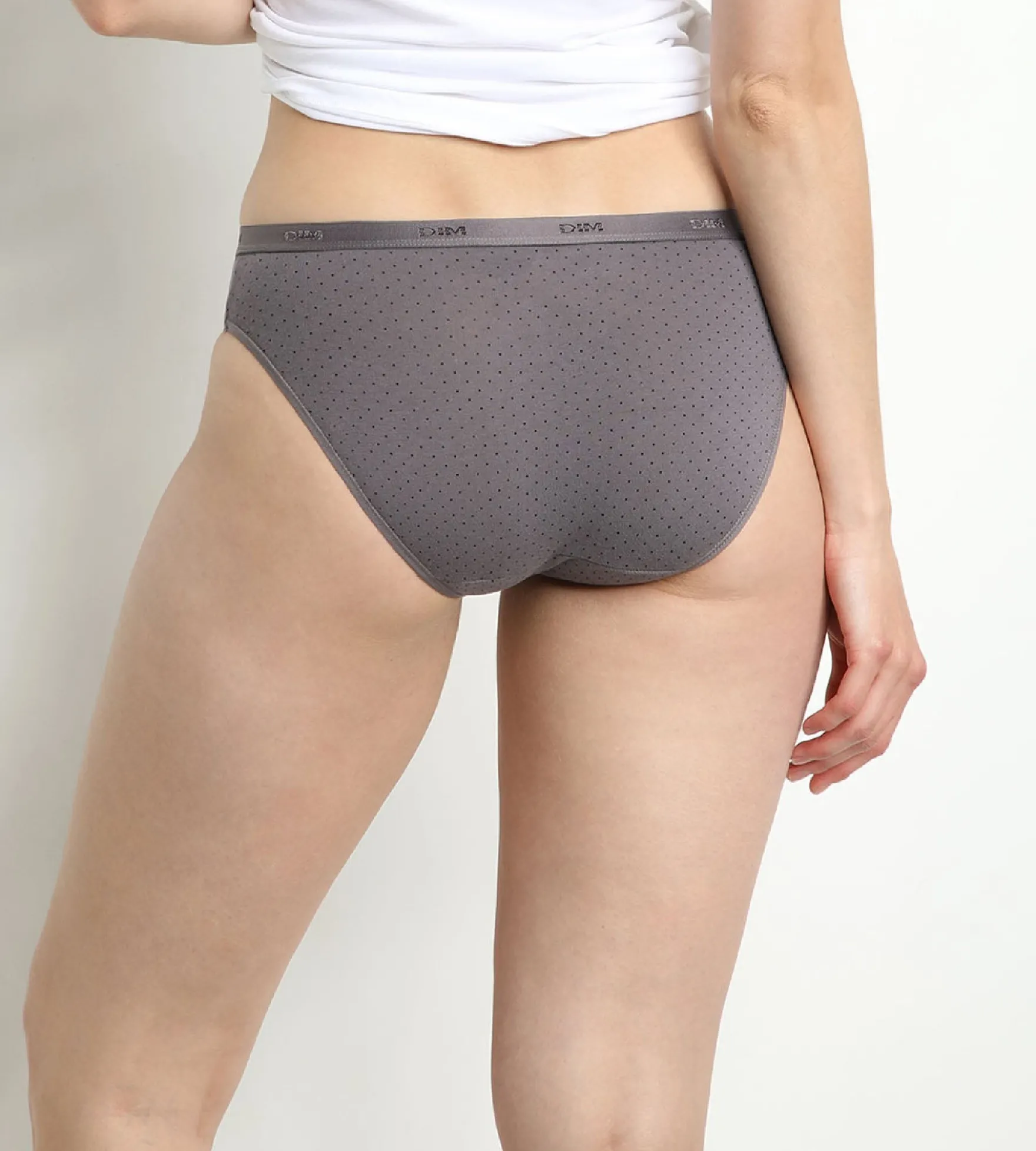 Lot de 3 slips noirs et gris imprimés Femme Les Pockets Coton