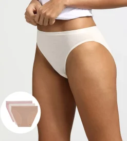 Lot de 3 slips peau/rose/nacre Les Pockets Coton