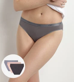 Lot de 3 slips taupe, rose et gris Les Pockets EcoDIM