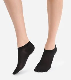 Lot de 2 socquettes invisibles noires Light Coton Femme