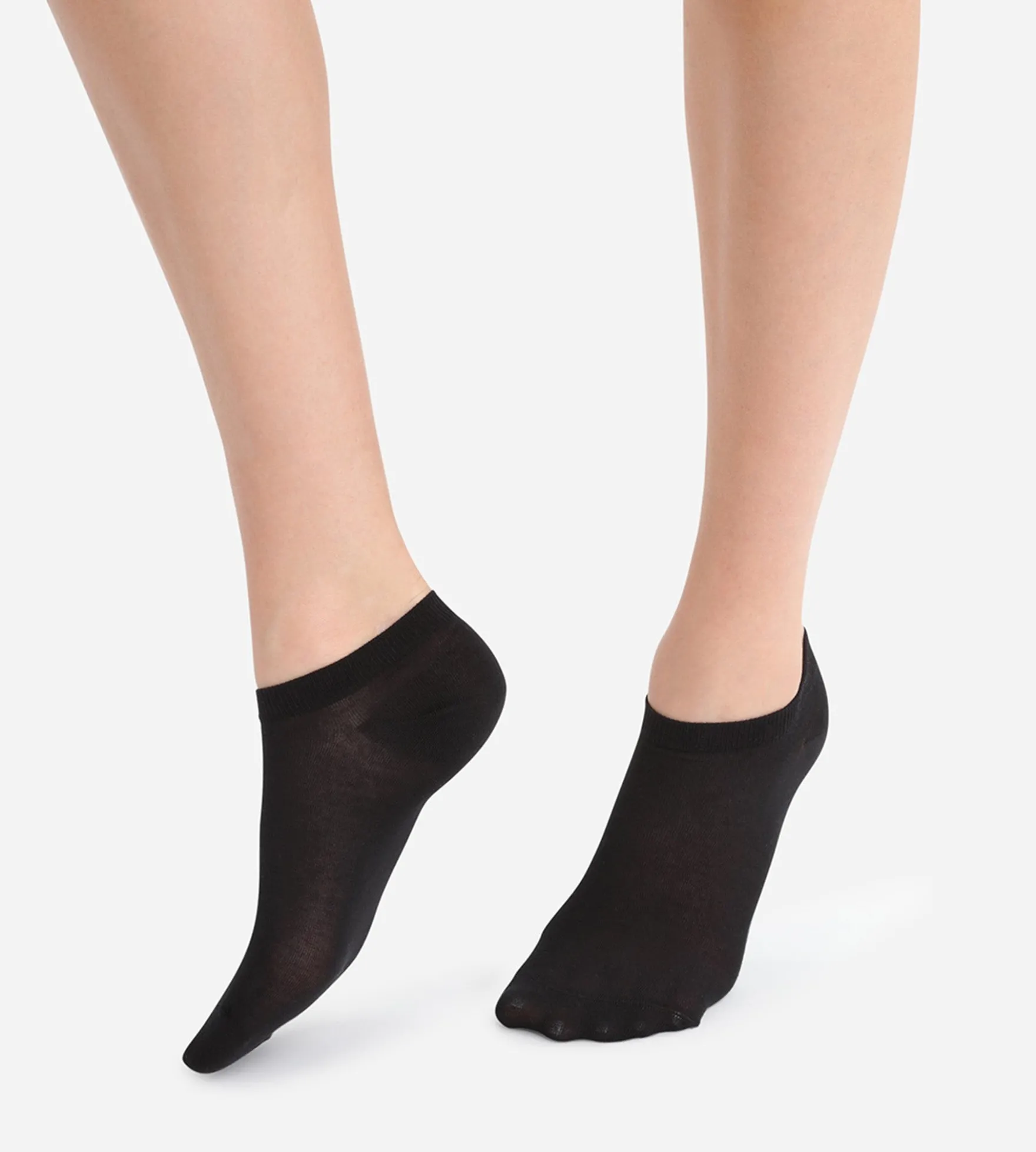 Lot de 2 socquettes invisibles noires Light Coton Femme