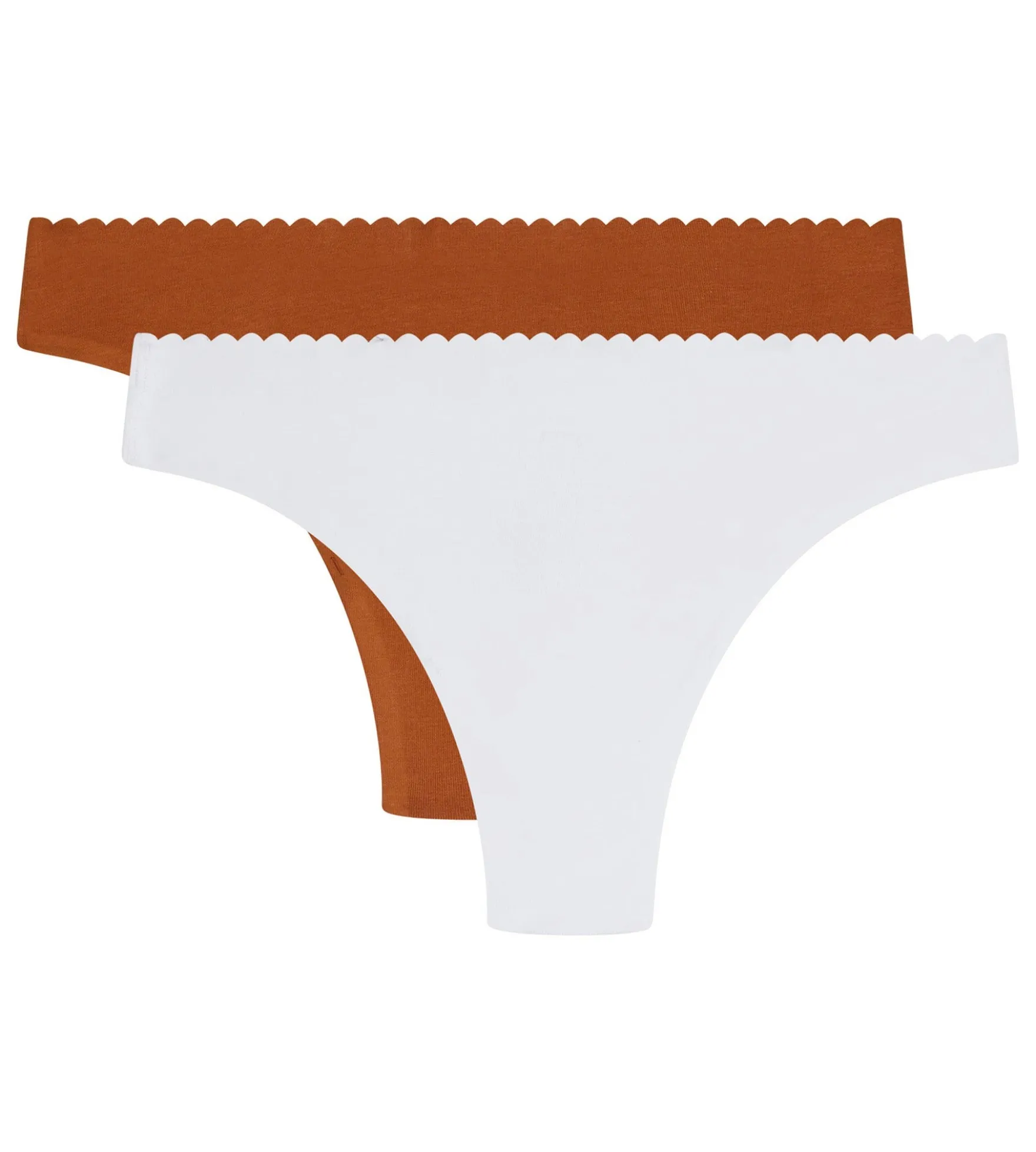 Lot de 2 tangas femme Blanc et Brun Body Touch Easy