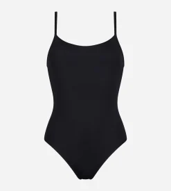Maillot de bain menstruel 1 pièce Noir flux léger à moyen Dim Protect