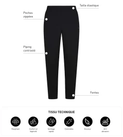 Pantalon de sport chino pour homme en jersey stretch Noir Dim Move