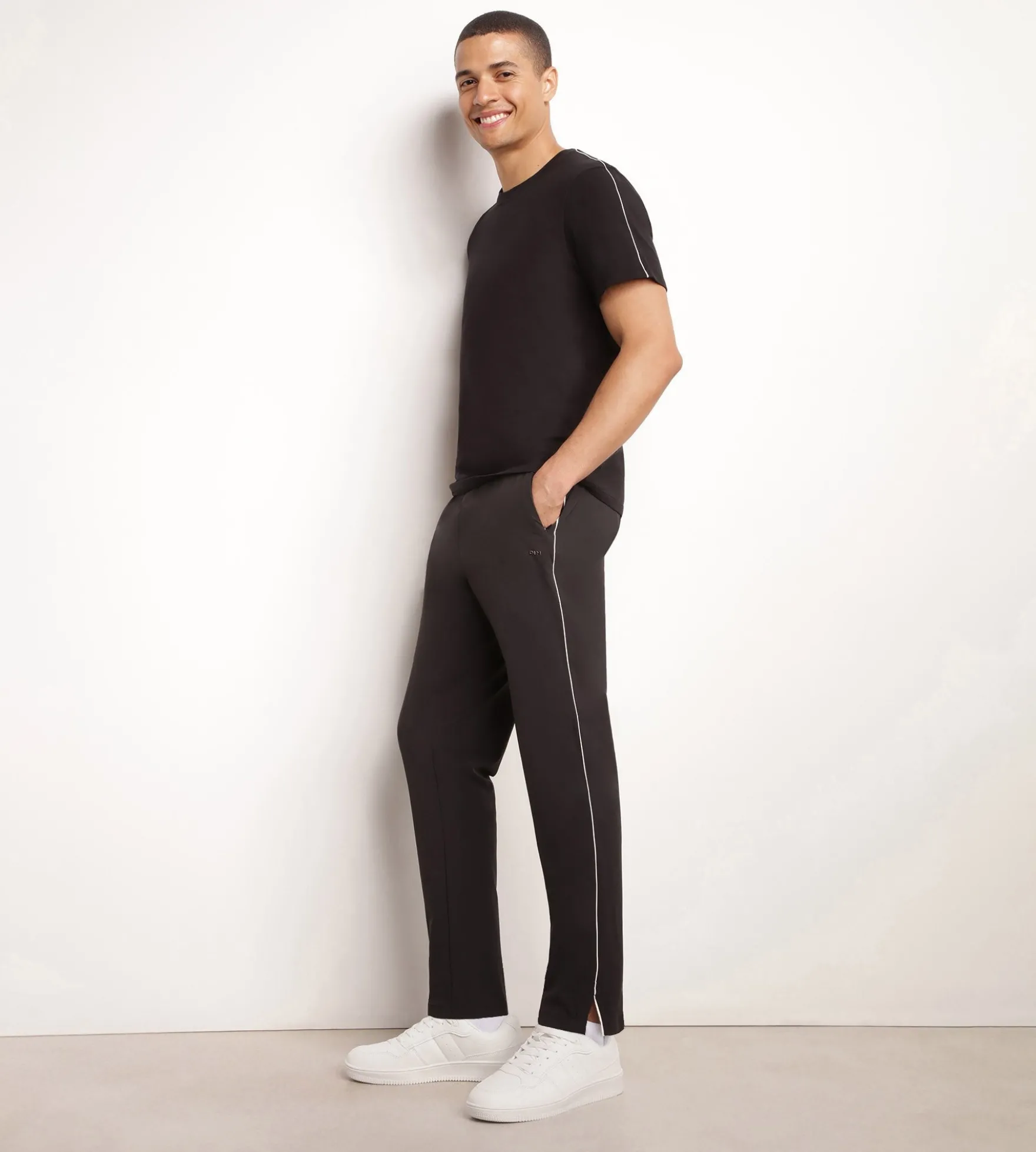 Pantalon de sport chino pour homme en jersey stretch Noir Dim Move