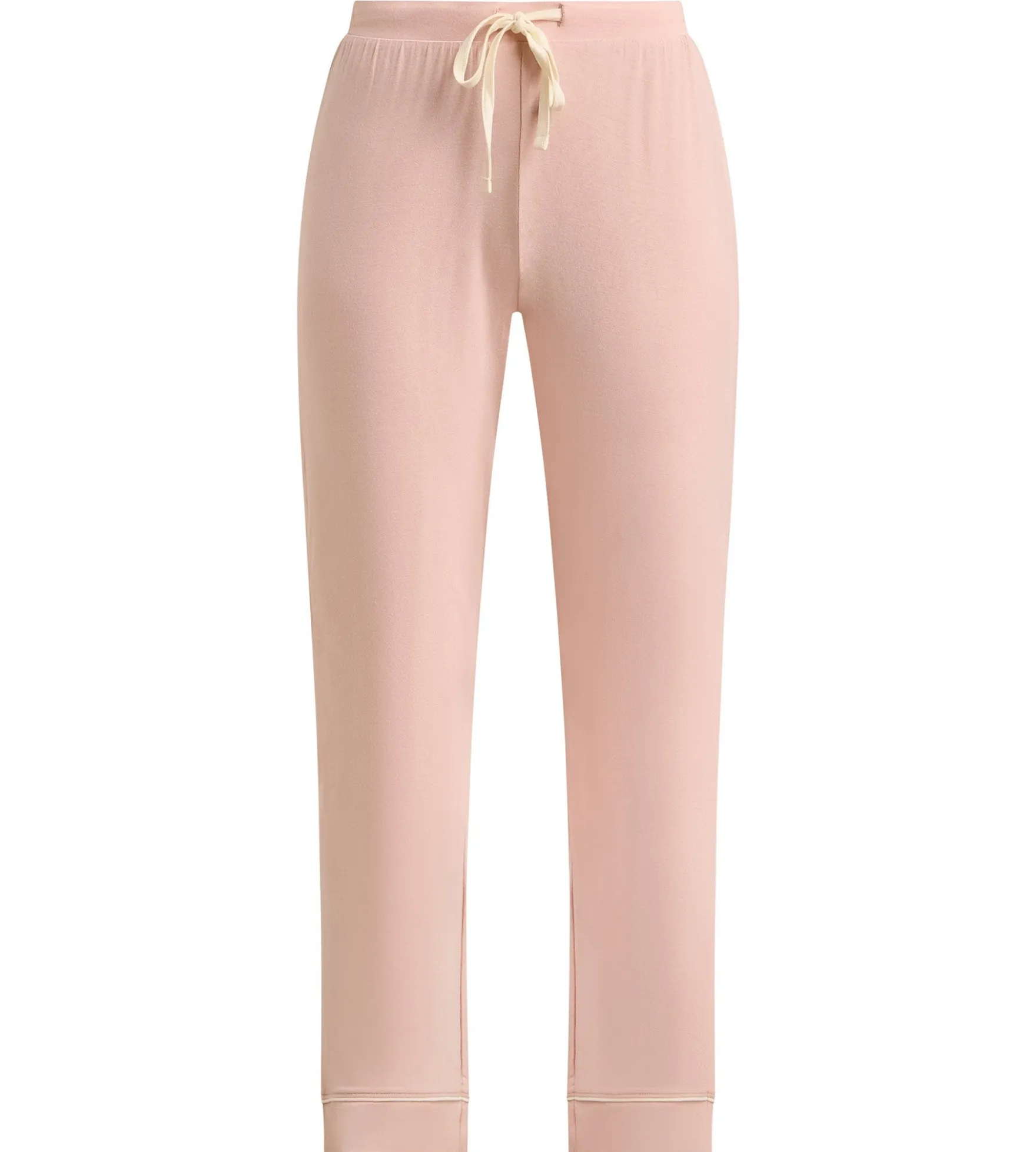 Pantalon droit en viscose élastique rose Soft Blush