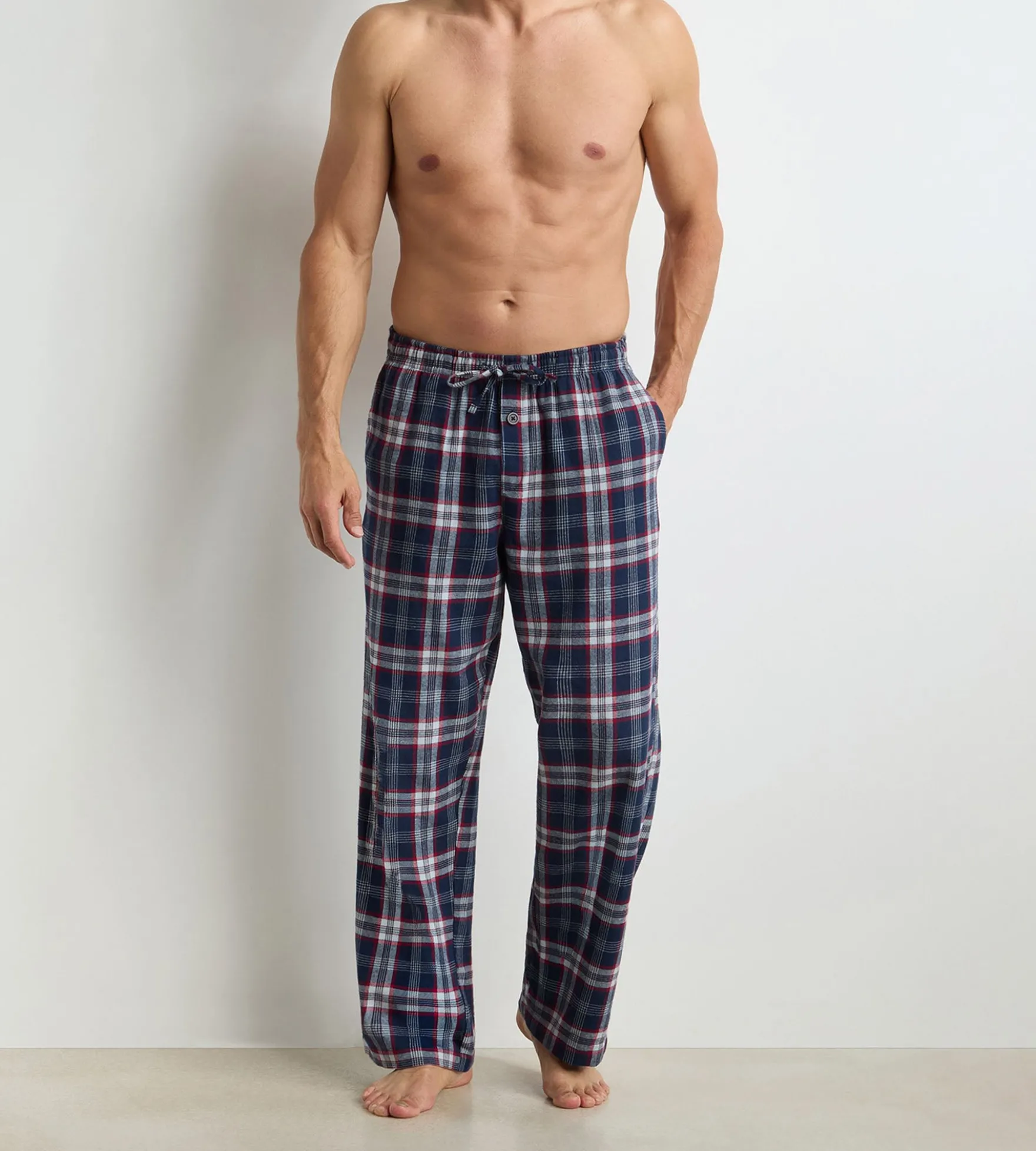 Pantalon long homme tartan bleu Dim Flannel
