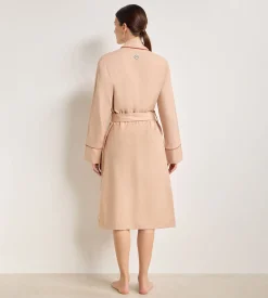Peignoir flanelle soie beige DIM x Ines de la Fressange