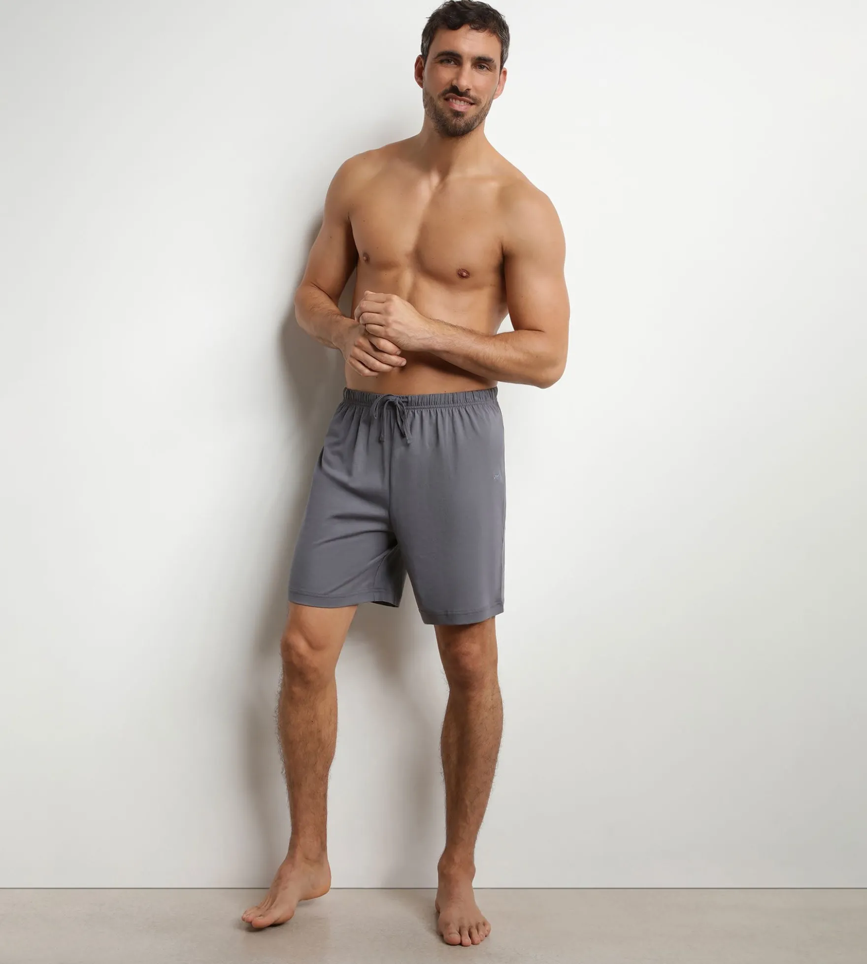 Short de pyjama homme en jersey Gris Foncé Dim Nightwear