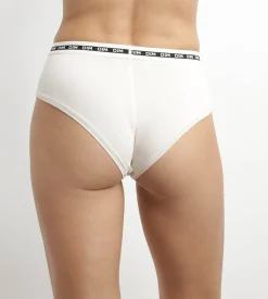 Shorty femme coton modal Beige ceinture contrastée Dim Icons Essentiel