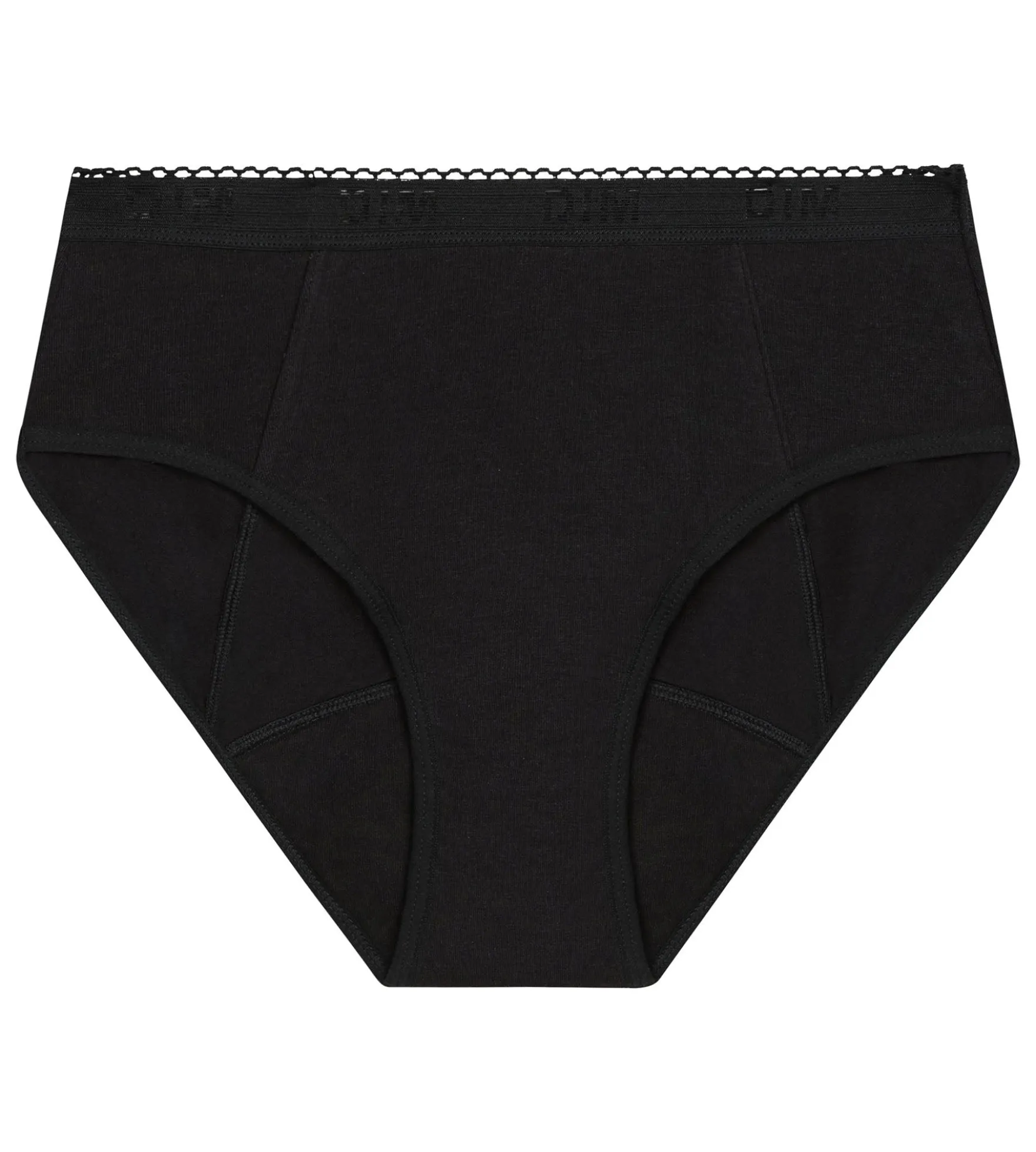 Shorty menstruel coton bio Noir Flux très abondant Dim Protect