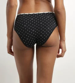 Slip femme en coton modal Noir à motif logo Dim Icons Essentiel