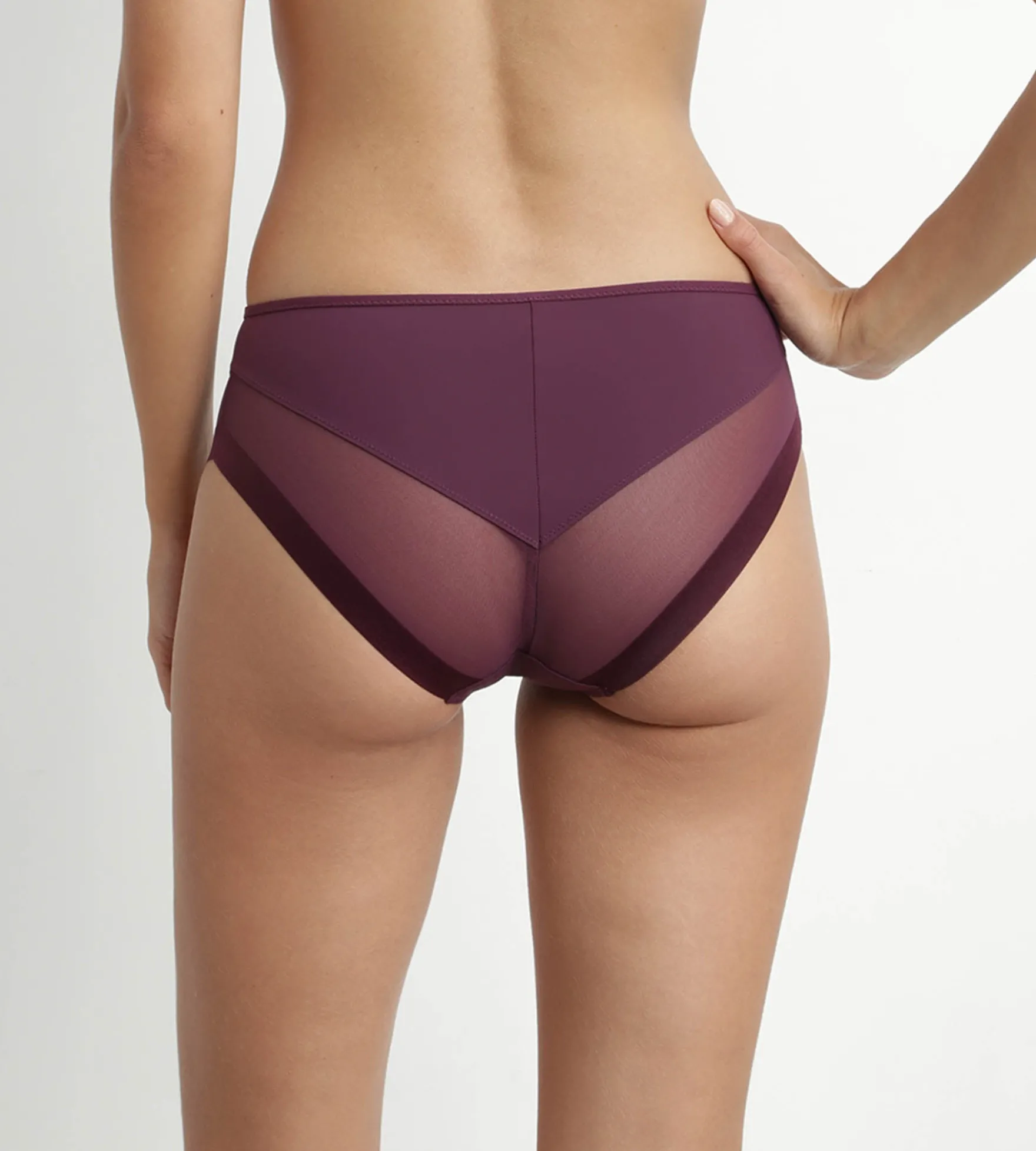 Slip femme en microfibre et tulle Prune Dim Generous