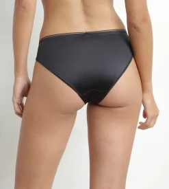 Slip femme en microfibre satinée Gris Granit Dim Chéri