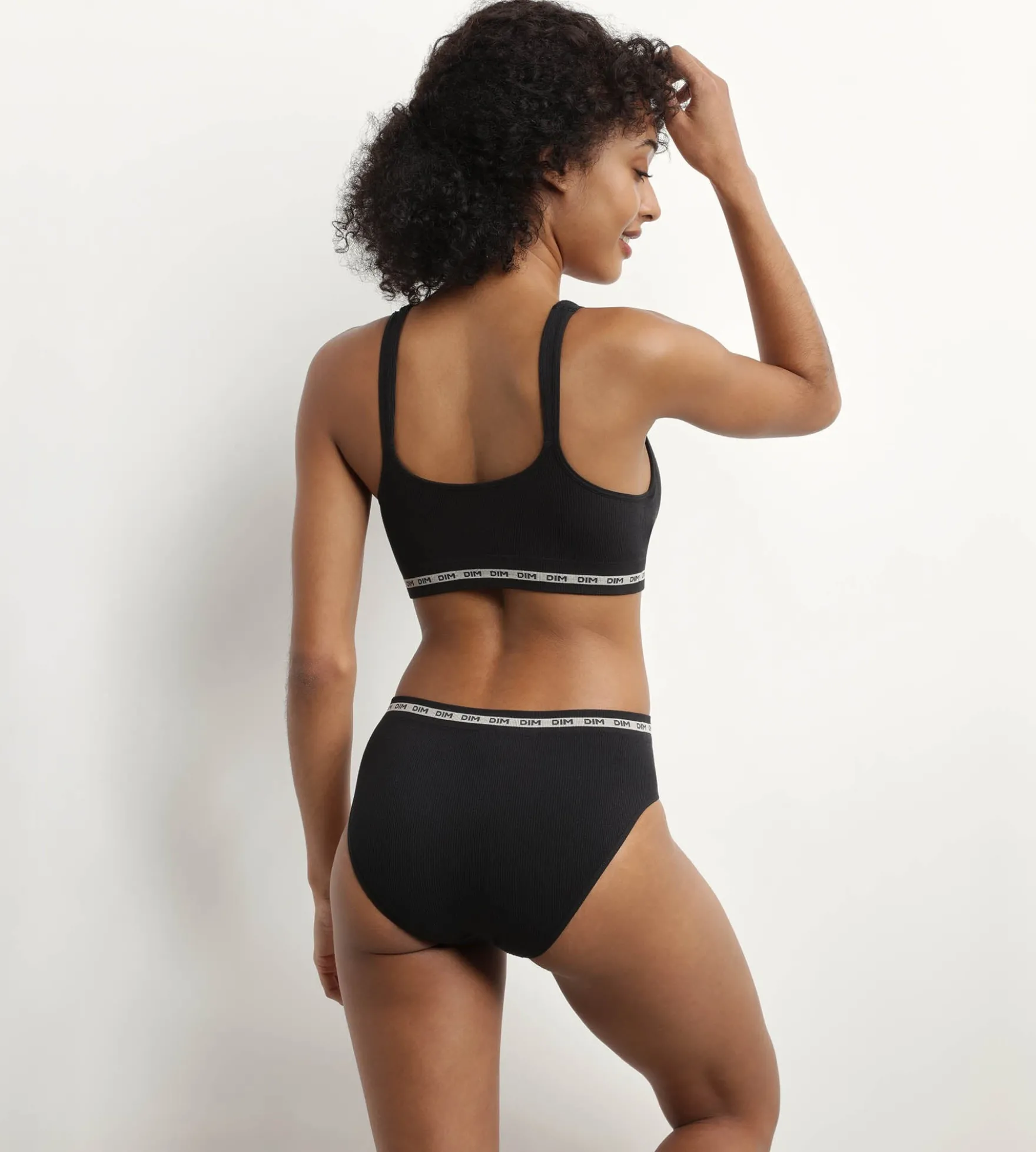 Slip femme en modal polyamide sans couture Noir Dim Icons Seamless