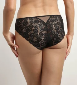 Slip femme en tulle et dentelle fleurie Noir Generous Édition Limitée