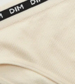 Slip pour fille en tissu côtelé Beige à ceinture noire Dim Icons