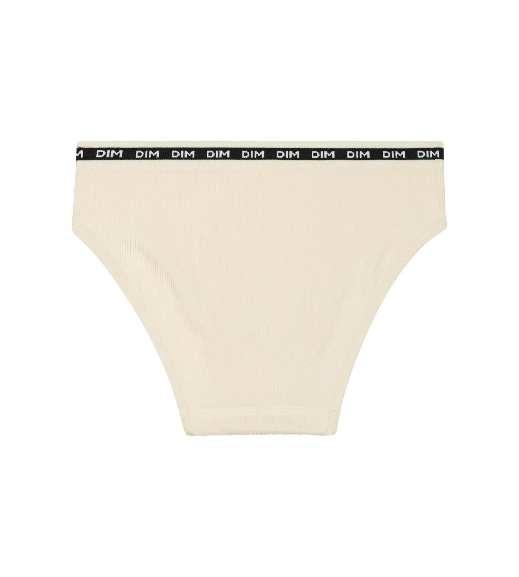 Slip pour fille en tissu côtelé Beige à ceinture noire Dim Icons