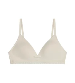 Soutien-gorge ado sans armature en microfibre et dentelle Ivoire Daily