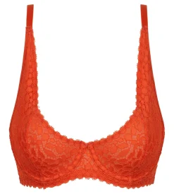 Soutien-gorge à armatures en dentelle florale Rouge Feu Daily Dentelle