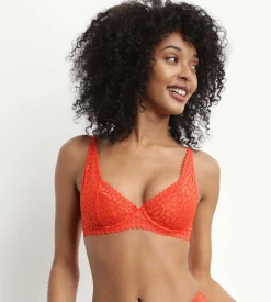 Soutien-gorge à armatures en dentelle florale Rouge Feu Daily Dentelle