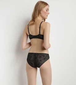 Soutien-gorge à armatures en dentelle florale recyclée Noir Sublim