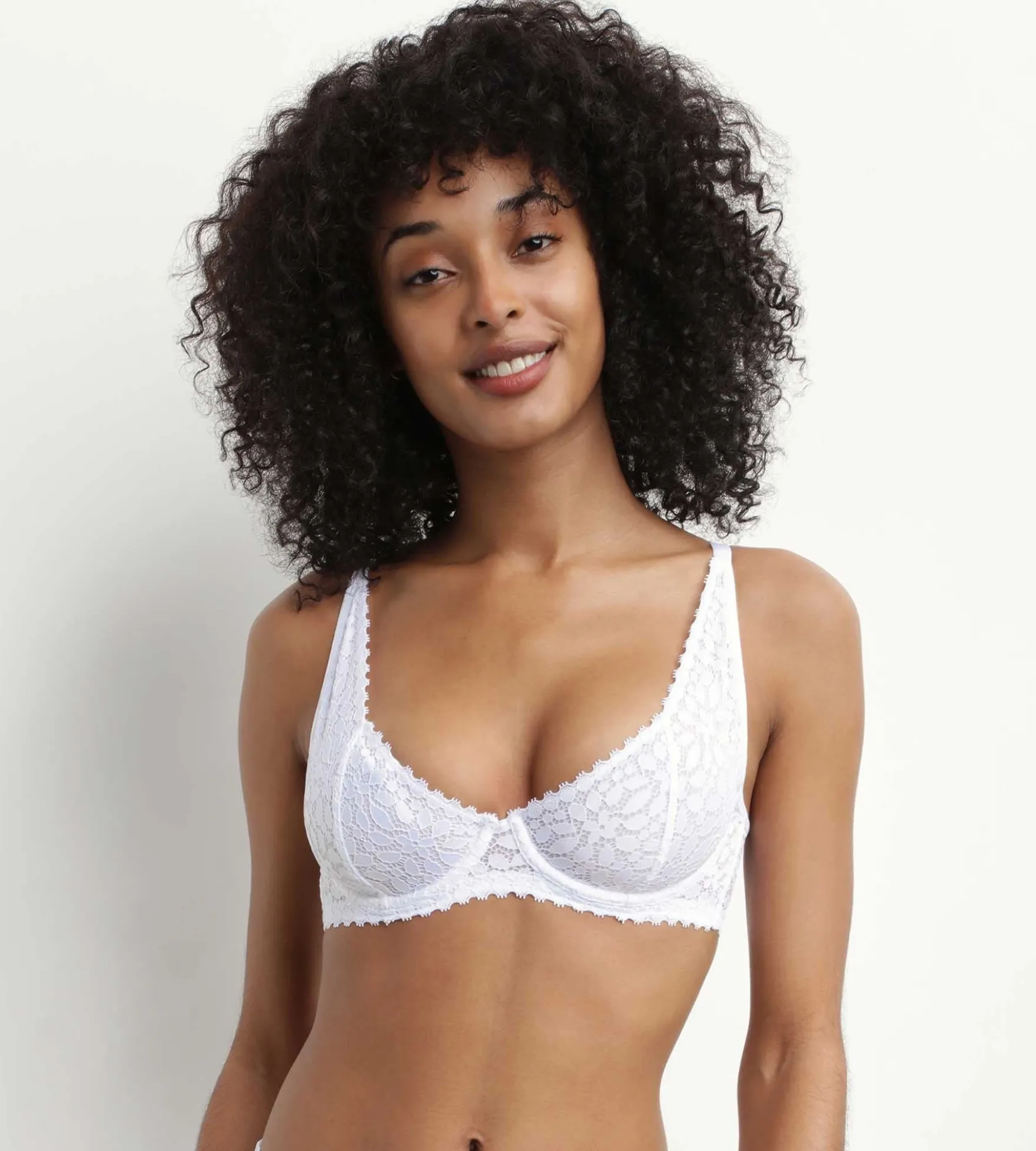 Soutien-gorge à armatures en dentelle florale Blanc Daily Dentelle