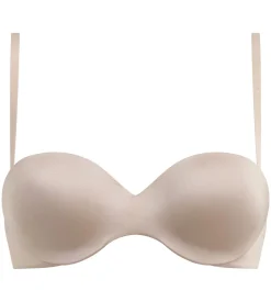 Soutien-gorge bandeau à bretelles amovibles en microfibre nude Dim