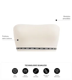 Soutien-gorge bandeau en modal polyamide Beige sans armature Dim Icons Seamless