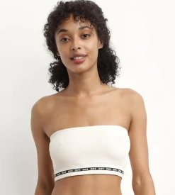 Soutien-gorge bandeau en modal polyamide Beige sans armature Dim Icons Seamless