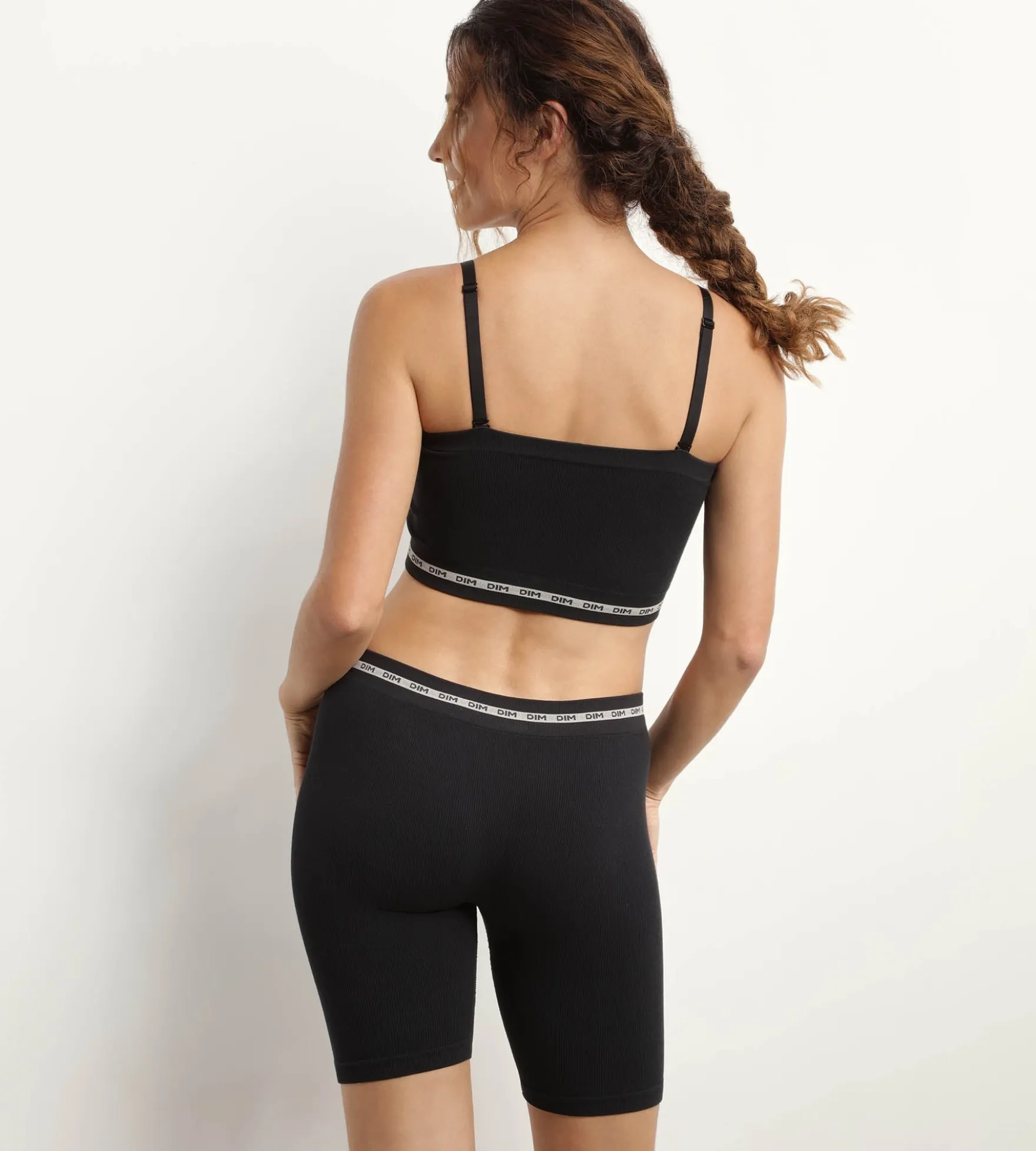 Soutien-gorge bandeau en modal polyamide Noir sans armature Dim Icons Seamless