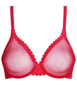 Soutien-gorge corbeille en tulle Rouge Dim Body Touch Cheeky