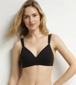 Soutien-gorge d’allaitement en jersey coton Noir Dim Maternité