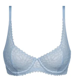 Soutien-gorge emboitant à armatures en dentelle florale Bleu Daily Dentelle