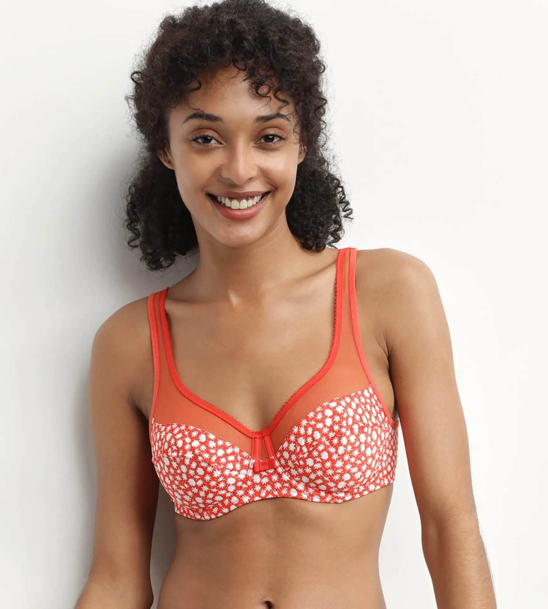 Soutien-gorge emboitant avec armatures Rouge à fleurs Generous Dim