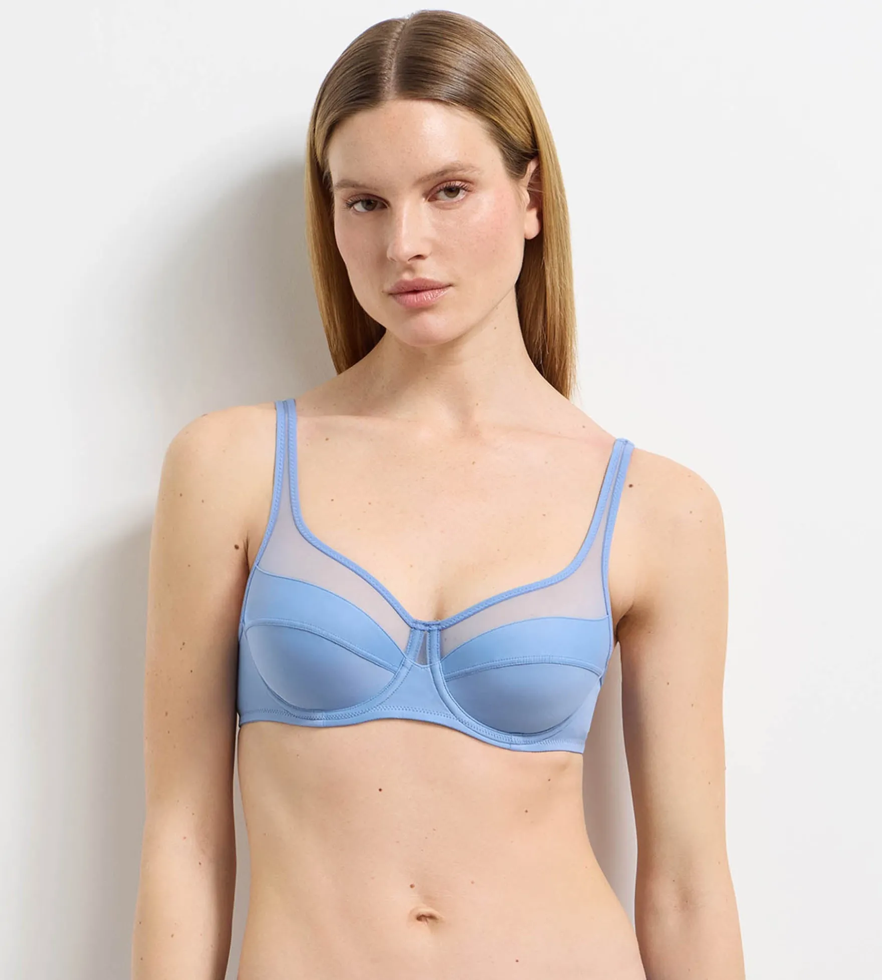 Soutien-gorge emboîtant à armatures bleu lin Generous Classic
