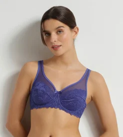 Soutien-gorge emboîtant bleu en dentelle Generous Essentiel