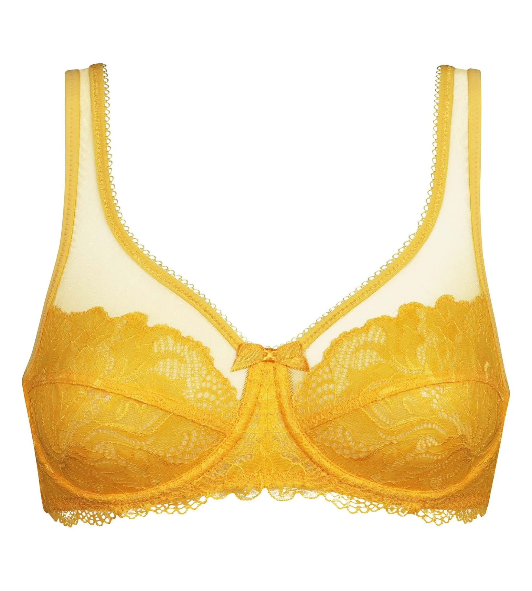 Soutien-gorge emboîtant en dentelle Jaune Dim Generous Essentiel