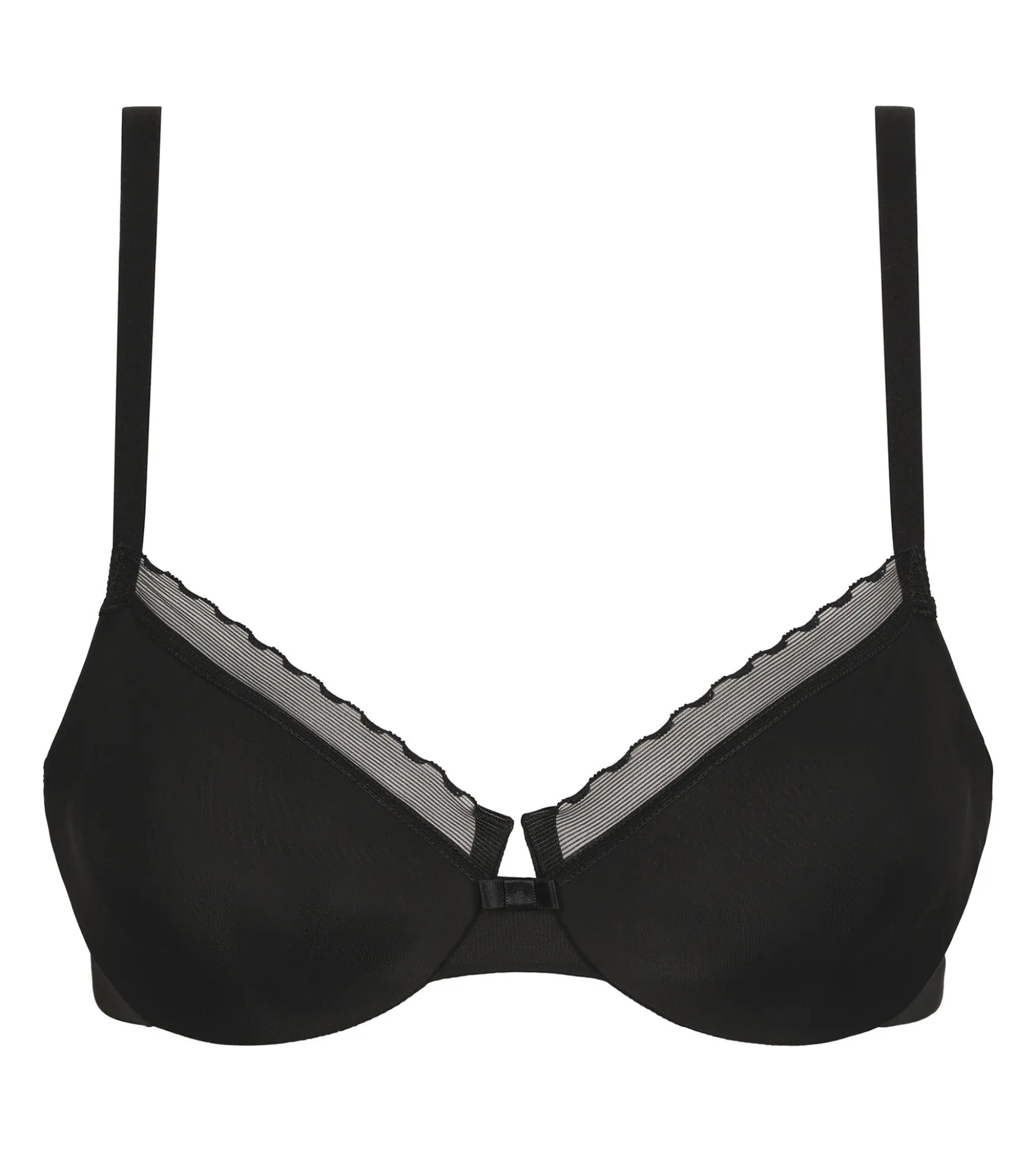 Soutien-gorge emboîtant en microfibre et tulle Noir Dim Daily Confort