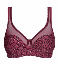 Soutien-gorge emboîtant en microfibre et tulle Rouge Marron Generous