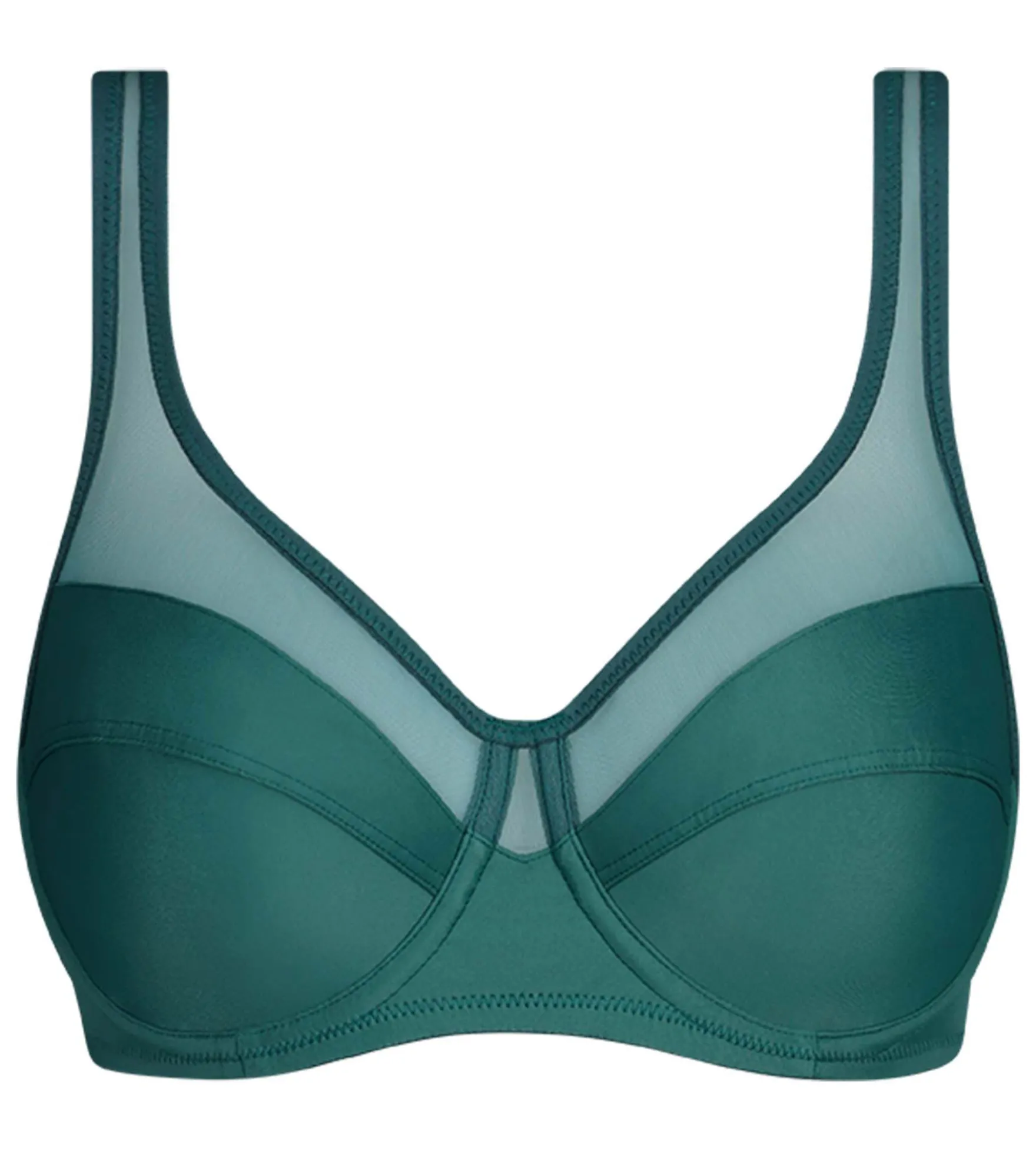 Soutien-gorge emboîtant en microfibre et tulle Vert Émeraude Generous