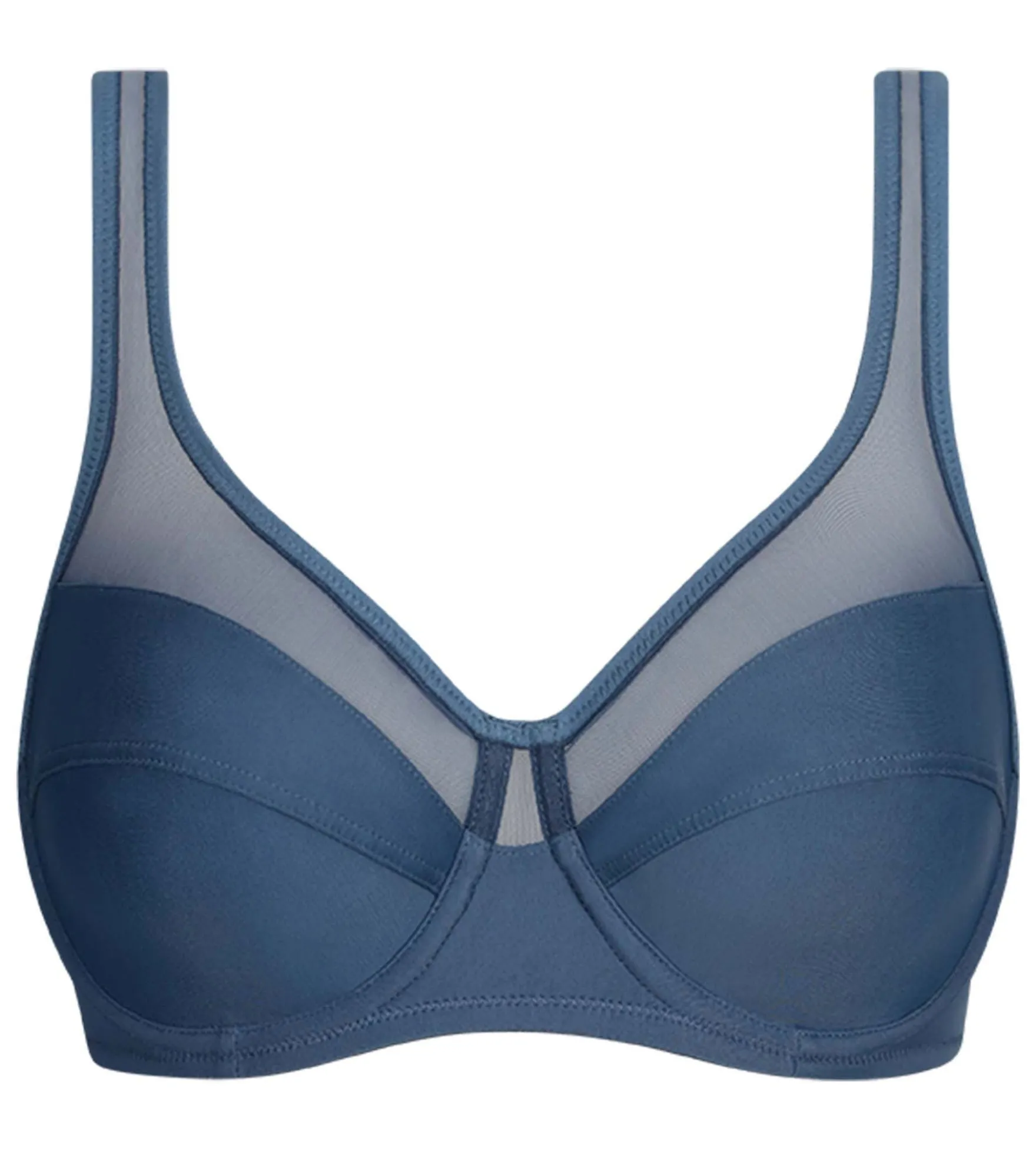 Soutien-gorge emboîtant en microfibre et tulle Bleu Cendré Generous