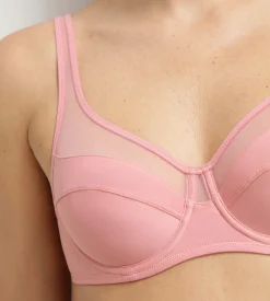 Soutien-gorge emboîtant en microfibre et tulle Rose Generous