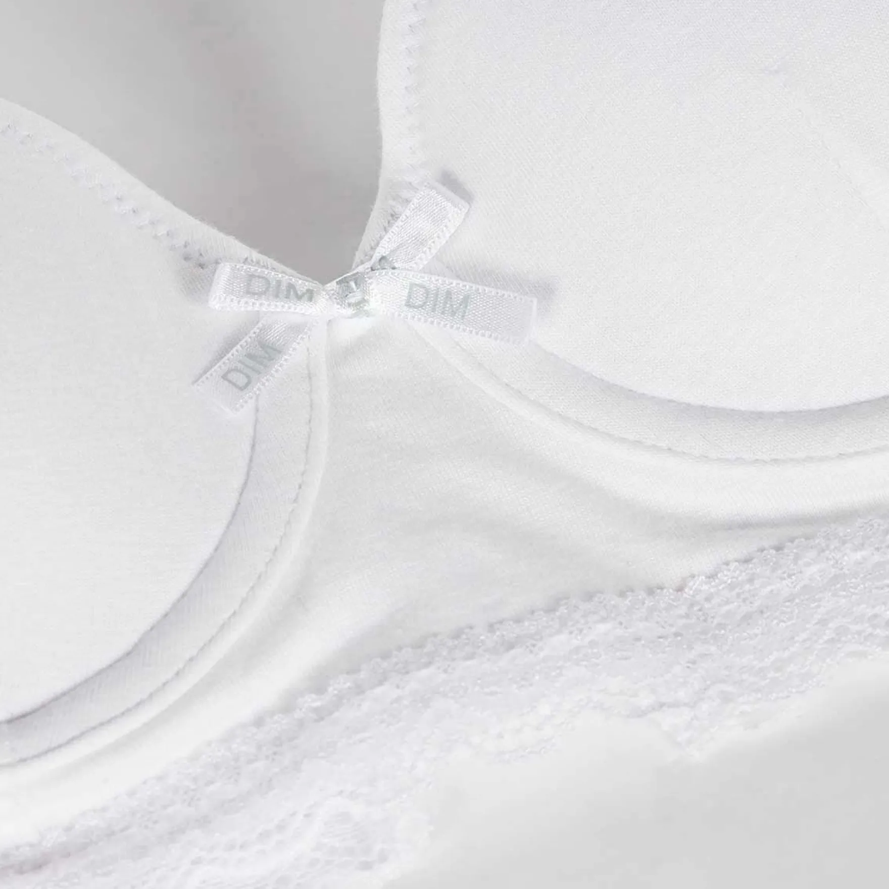 Soutien-gorge fille à coques moulées en coton stretch Blanc Dim Trendy